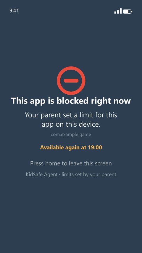 Blocked app notice